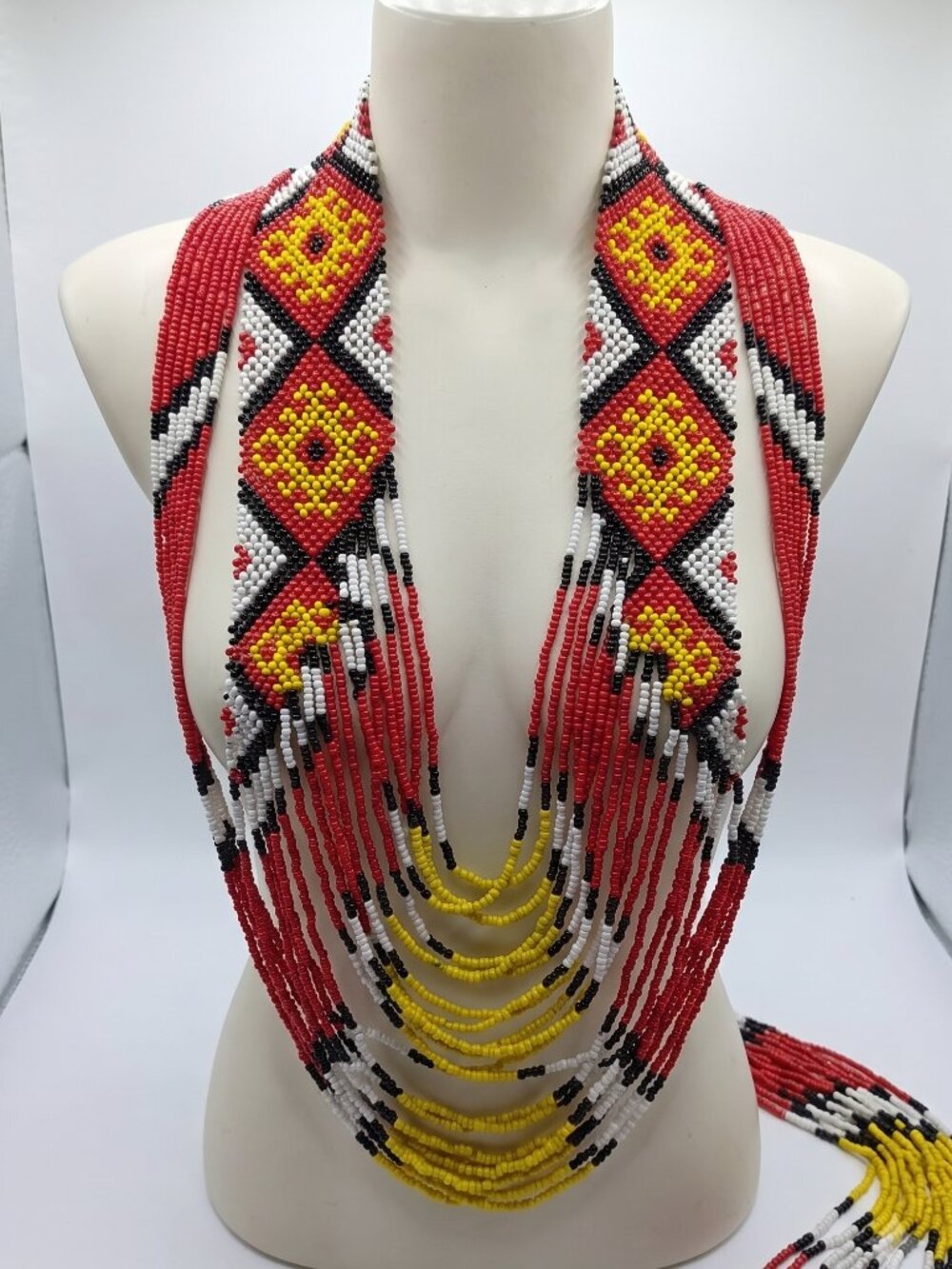 Geometric Beaded Necklace Inspired by the T'Boli Tribe